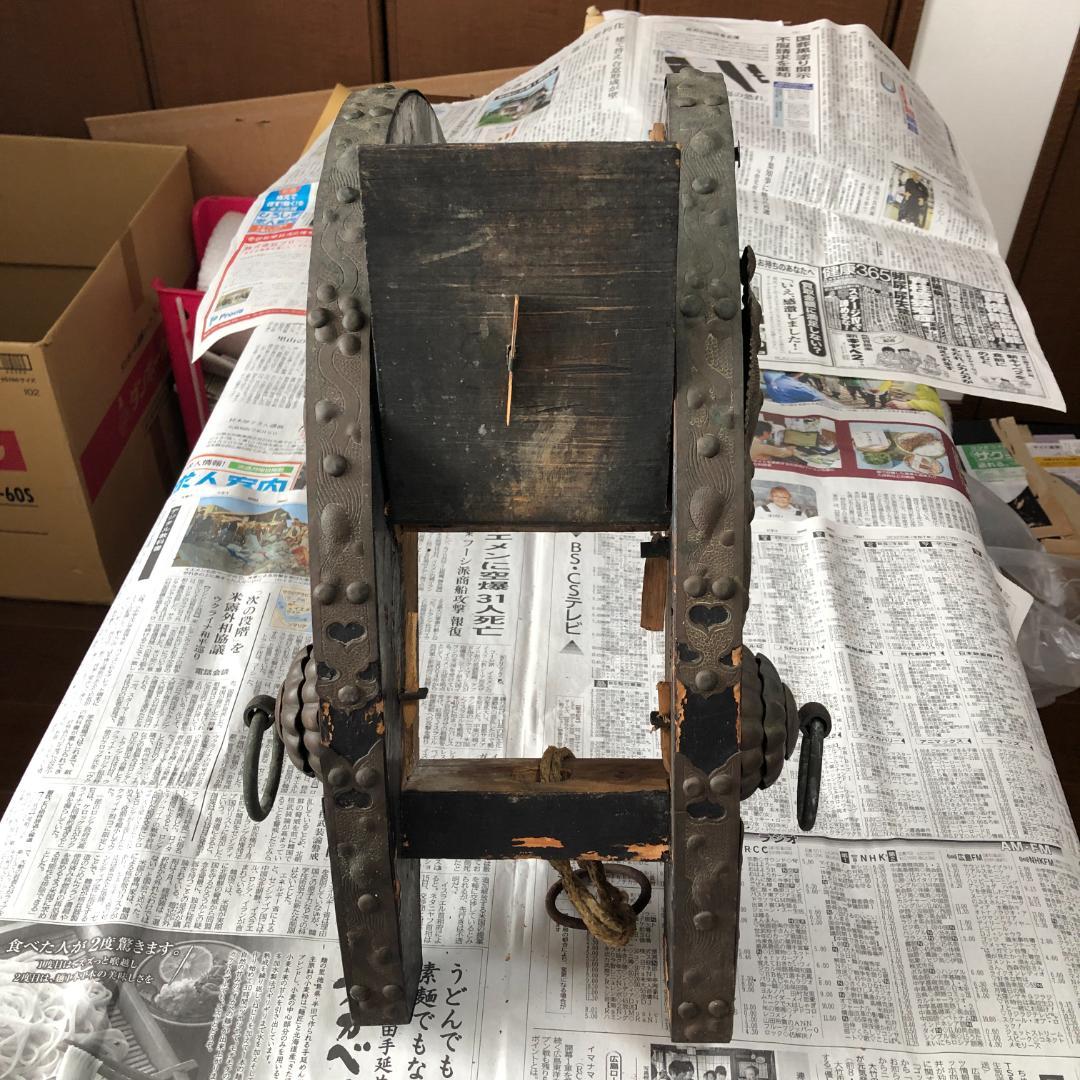 【骨董】龍・鶴図飾金具付き 和鞍（馬鞍）馬具 部品取り #933