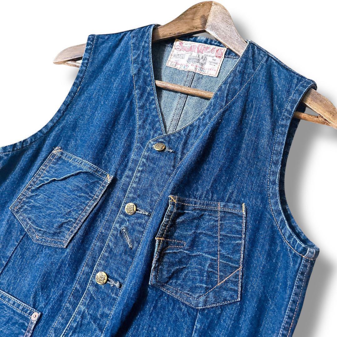 極稀少 シュガーケーン　デニム　ベスト　ジレ　レイルウェイズ 38
