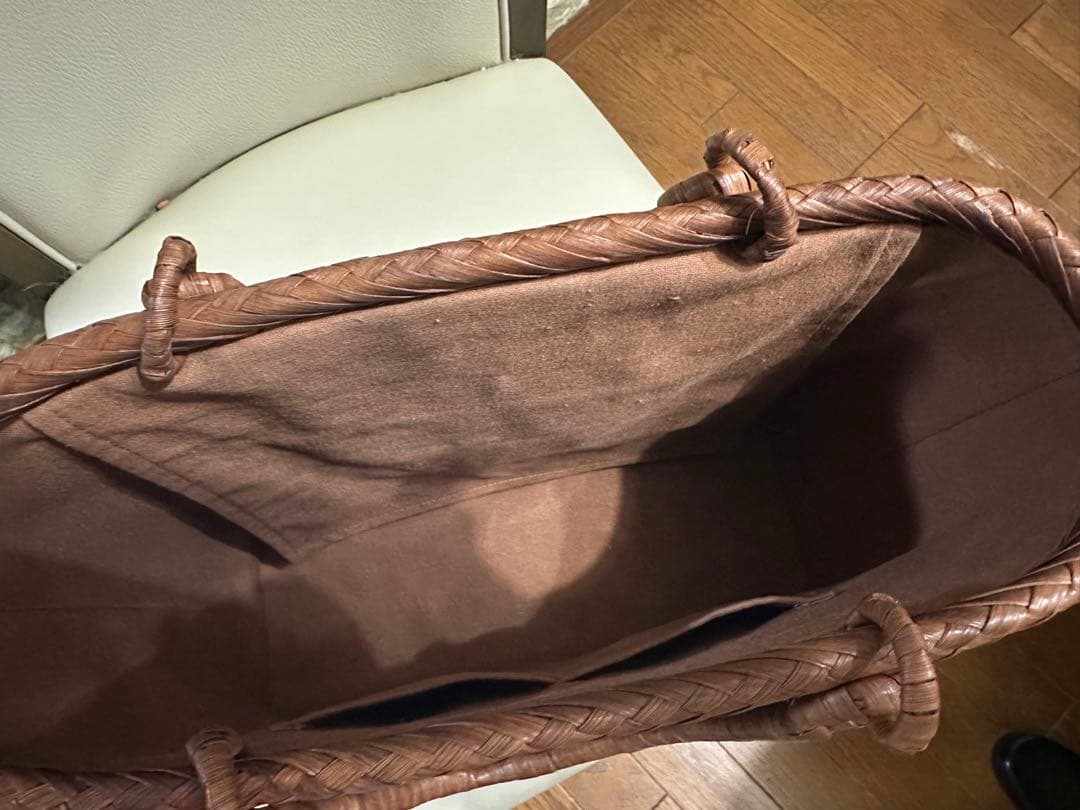 山葡萄　山葡萄かごバッグ　手作り　山葡萄籠バッグ　乱れ編み、花編み　内布あり