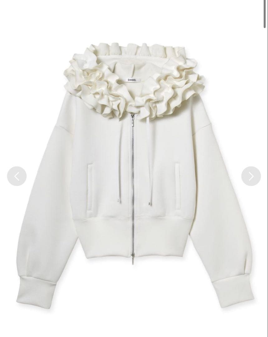 snidel フリルショートジップパーカー