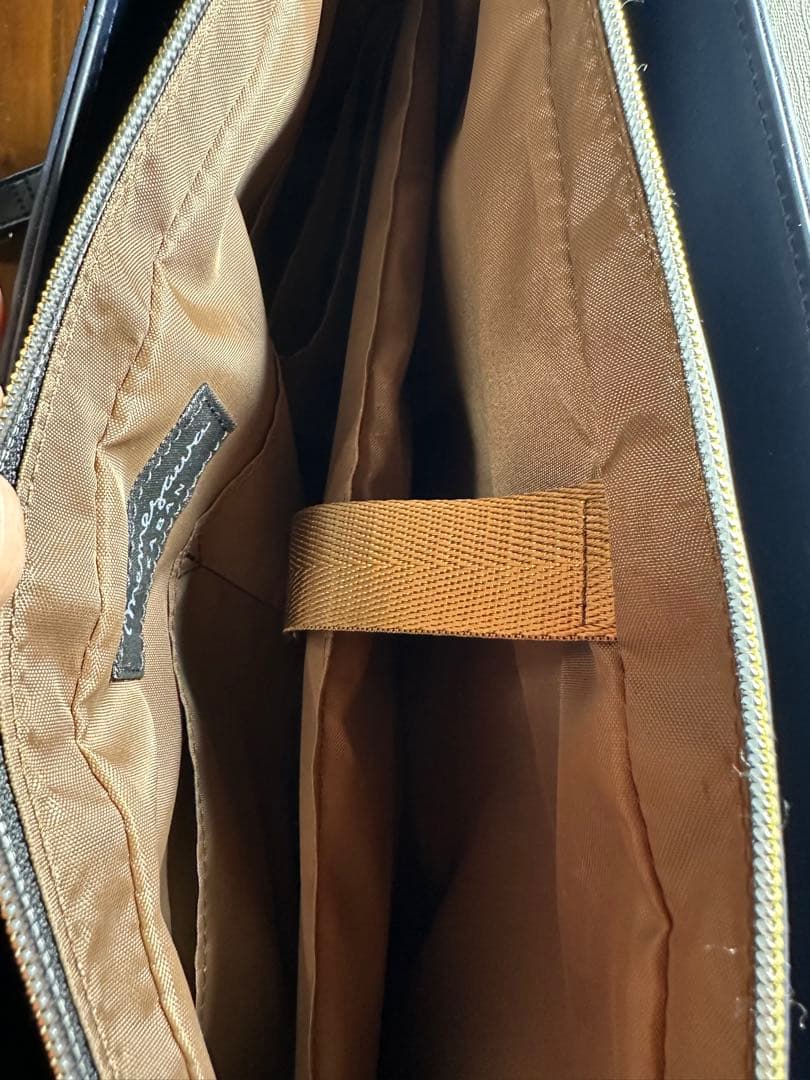 【美品】目々澤鞄 ビジネスバッグ／1度使用・定価15,950円　ネイビー合成皮革