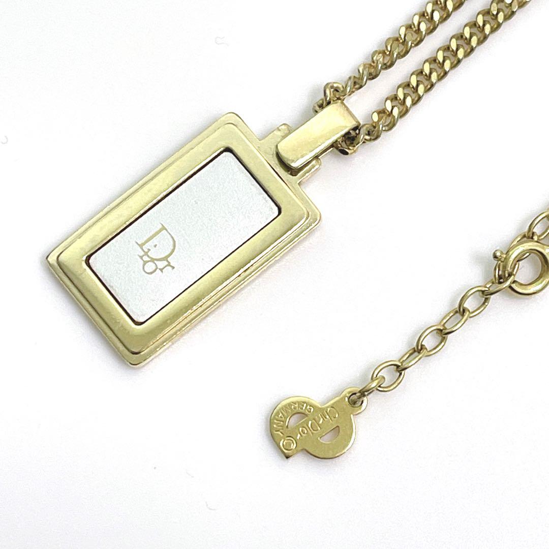 Christian Diorゴールド リンクチェーン ネックレス 希少 長方形