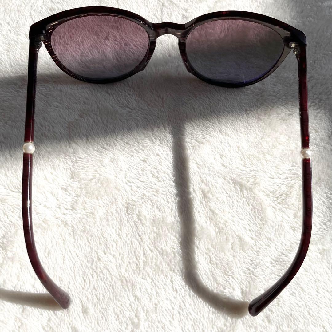 付属品多数 CHANEL サングラス フェイクパール ラメ パープル系 ロゴ