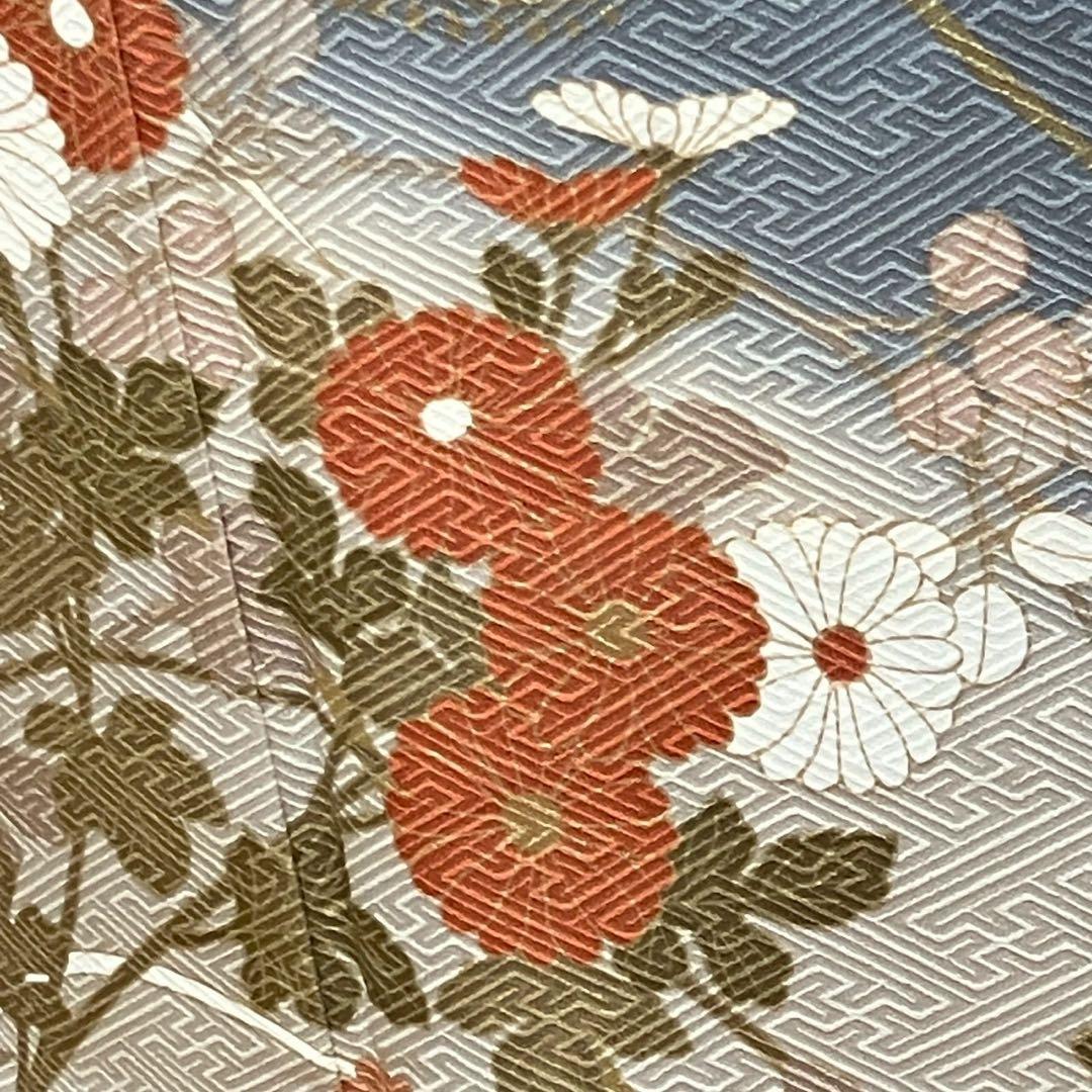 ［5800］訪問着 美品 草花 金彩 三越扱い ぼかし 正絹 着物 袷