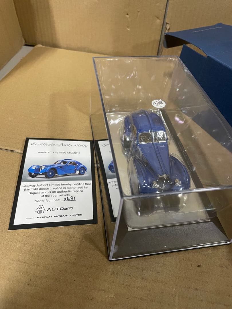 オートアート 1/43 ブガッティ 1938 ブルー/ワイヤースポークホイール