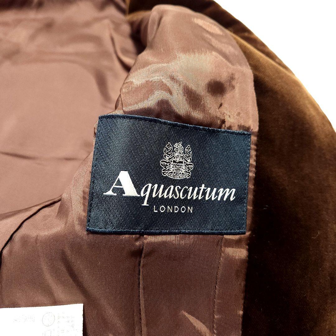 アクアスキュータム スタンドカラー ツイードウール スーツ セットアップ