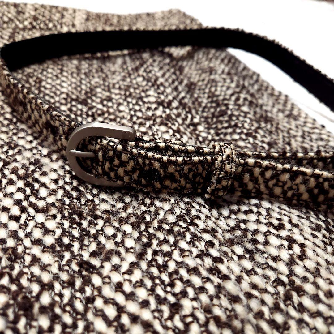 アクアスキュータム スタンドカラー ツイードウール スーツ セットアップ