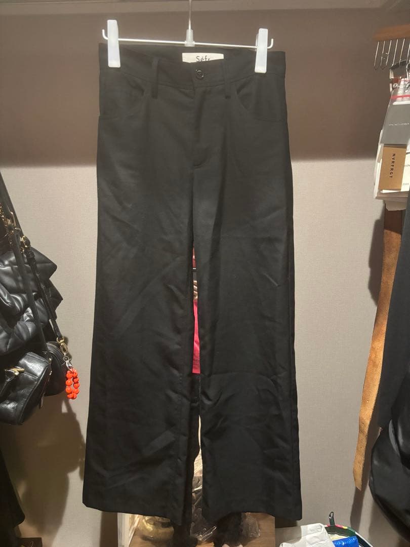 パンツ sefr jiro trousers black wool