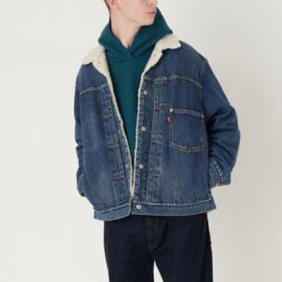 リーバイス ボアジャン シェルパトラッカージャケット ミディアムインディゴ