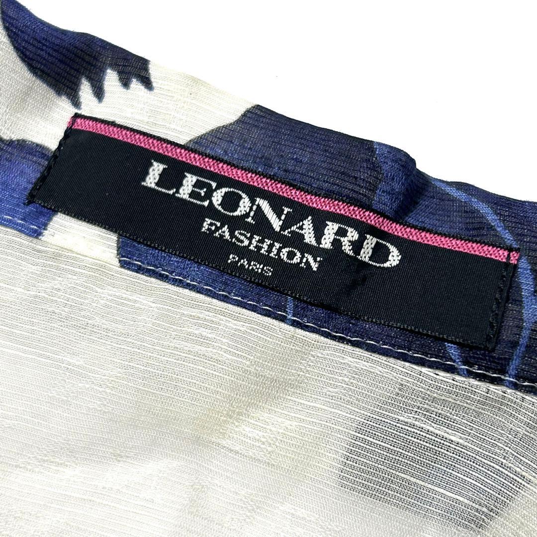 【美品】レオナール　テーラードジャケット　花柄　リネン×シルク　日本製　11AR