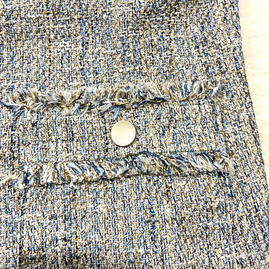 green label relaxing ミックスツイードライクジレ コバルト