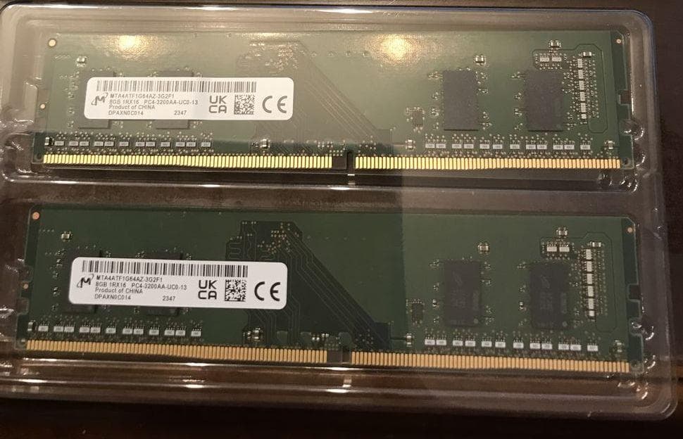 8GB×2(16GB) Micron製 DDR4-3200MHz PC用メモリ