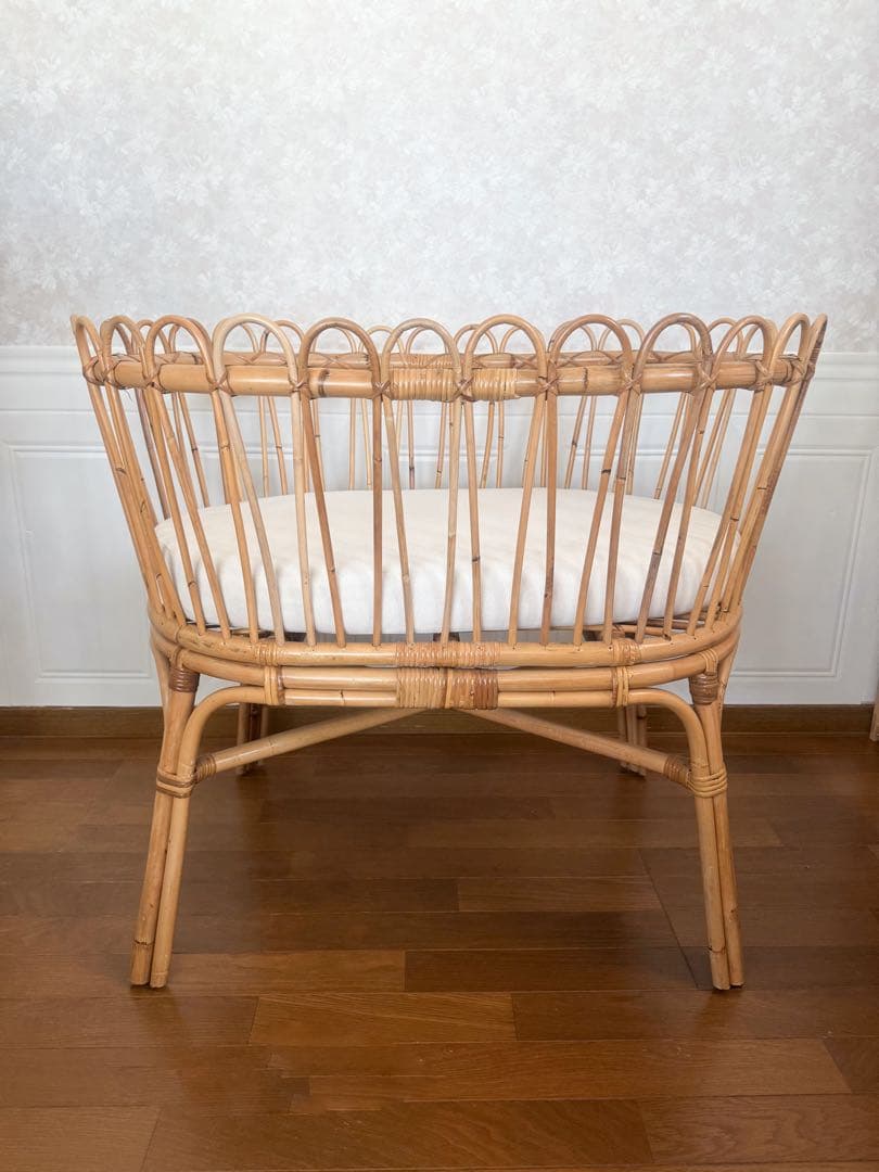 国内レア　ラタン　ベビーベッド