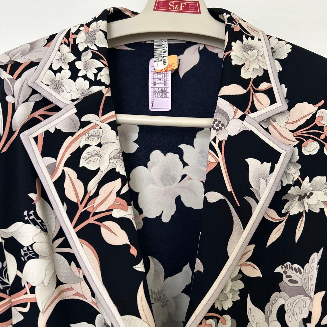 LEONARD サイズ　40 ブラックフラワープリント テーラードジャケット