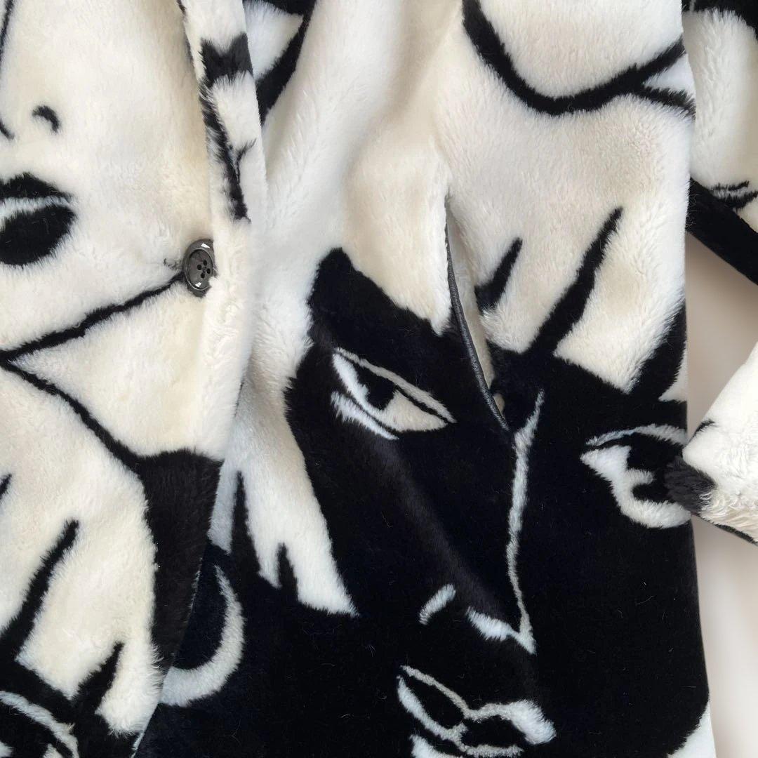 80s DONNYBROOK USA製 face柄 fakefar coat