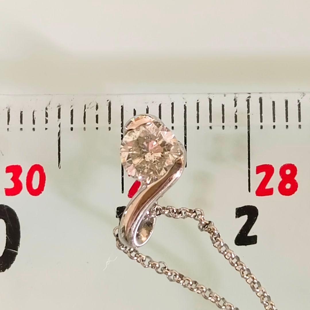 プラチナ　ダイヤモンド　約 0.4ct　1粒　しずく　ドロップ　ネックレス
