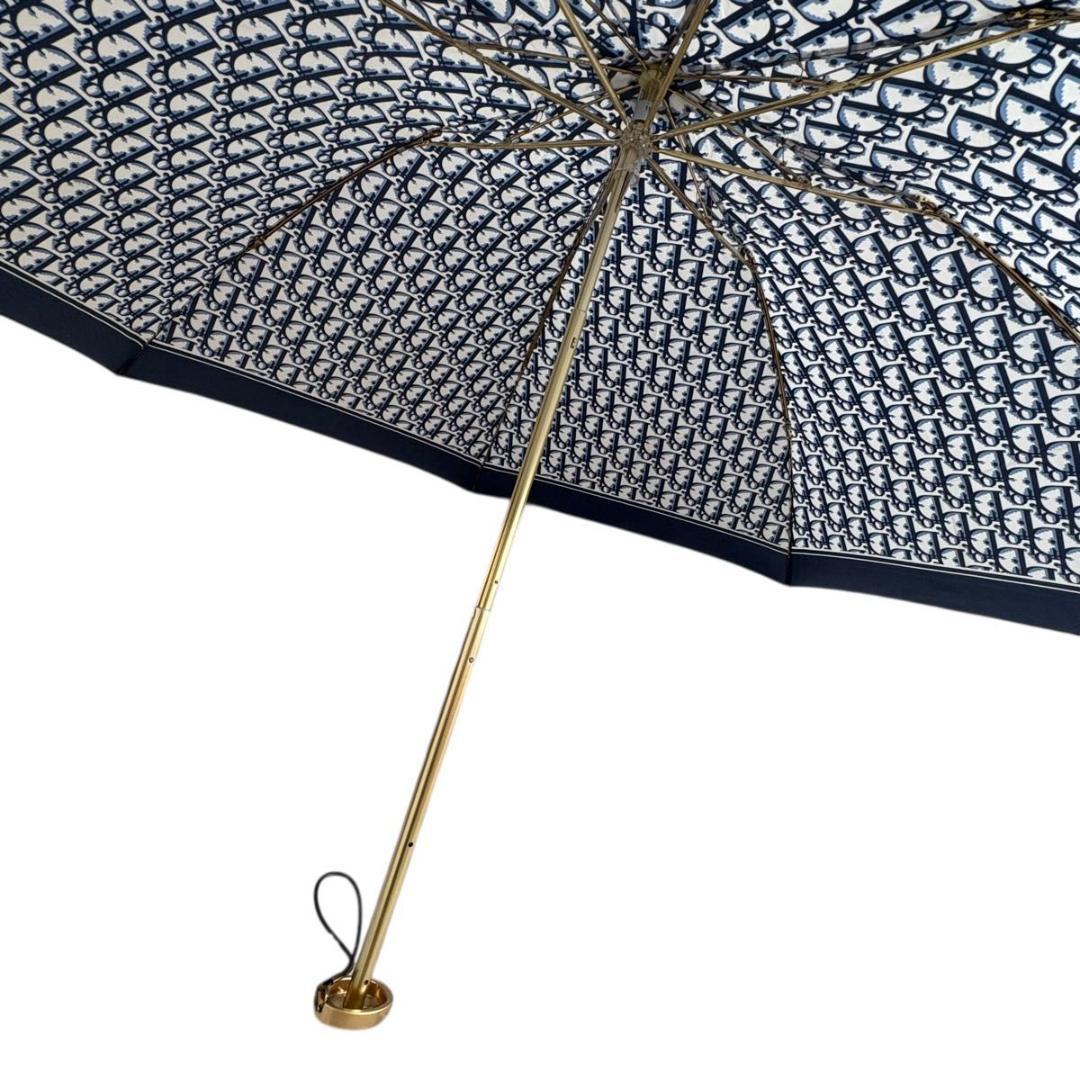 Christian Dior トロッター 折りたたみ傘 保管袋付き　ネイビー