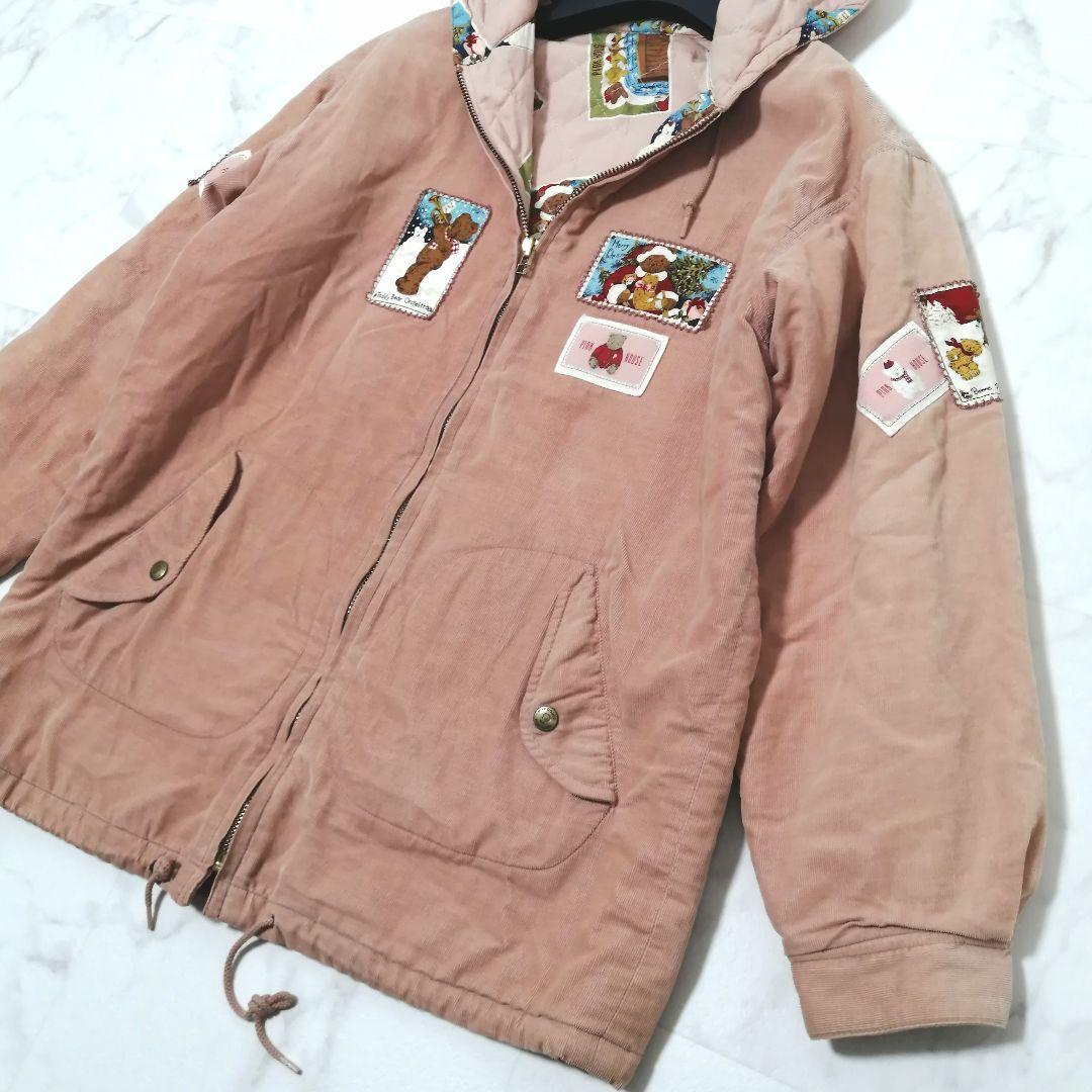 ピンクハウス　ブルゾン　羽織　キルティング　フード　ゼッケン　BEAR F　くま