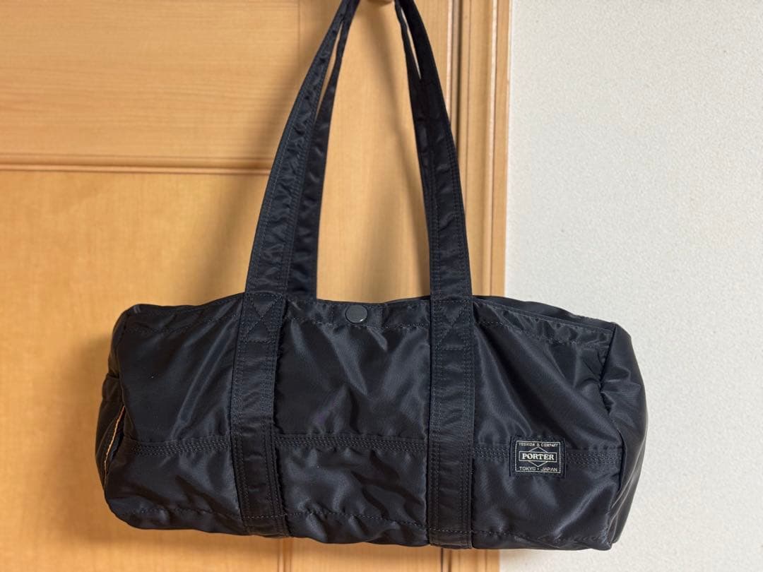 美品PORTER タンカーブラック ドラムバッグ
