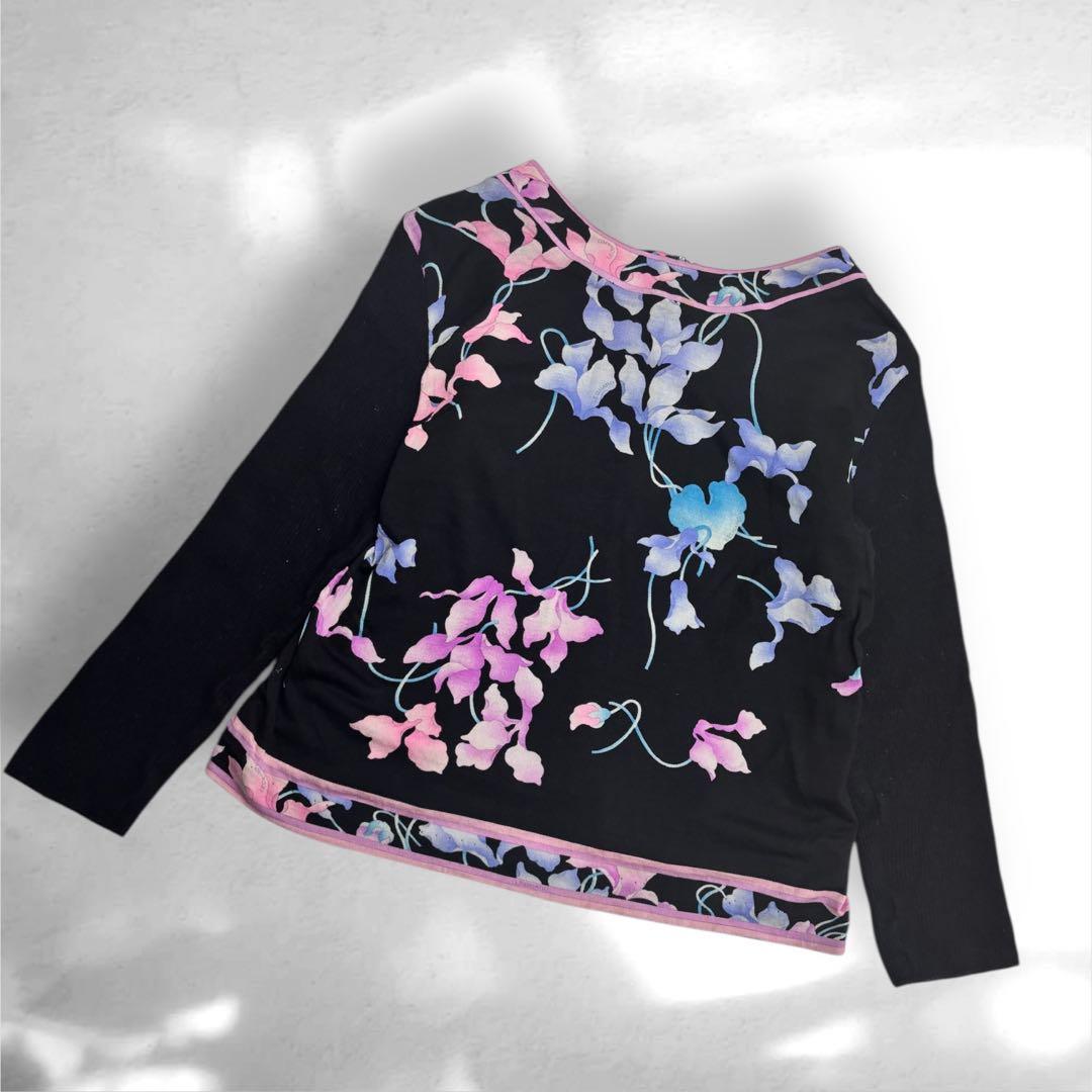 レオナール カシミヤウール　 ビジュー ブラウス ニット トリム　40（H1