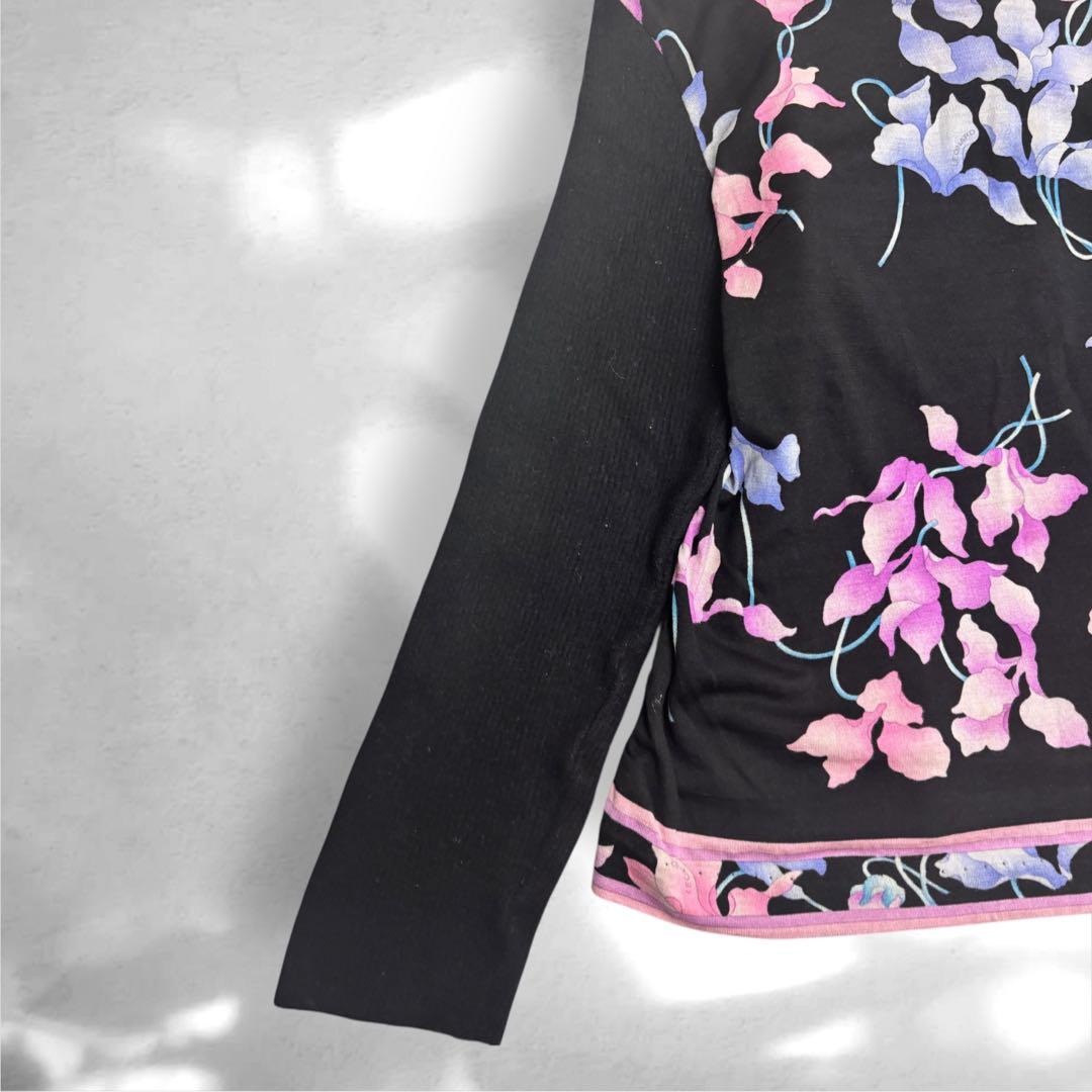 レオナール カシミヤウール　 ビジュー ブラウス ニット トリム　40（H1