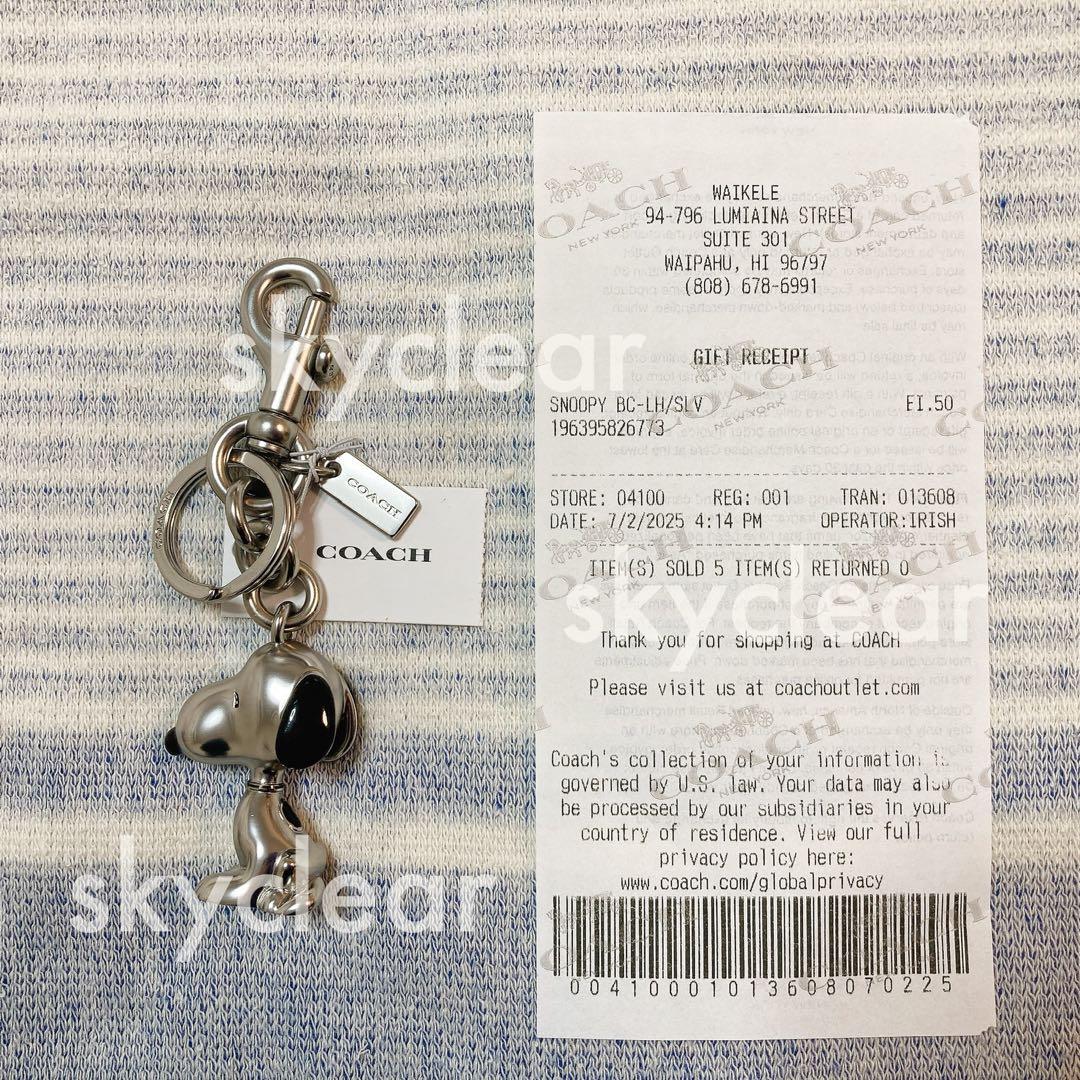 ボン 新品正規品 COACH 2025コラボ スヌーピーチャームキーリング
