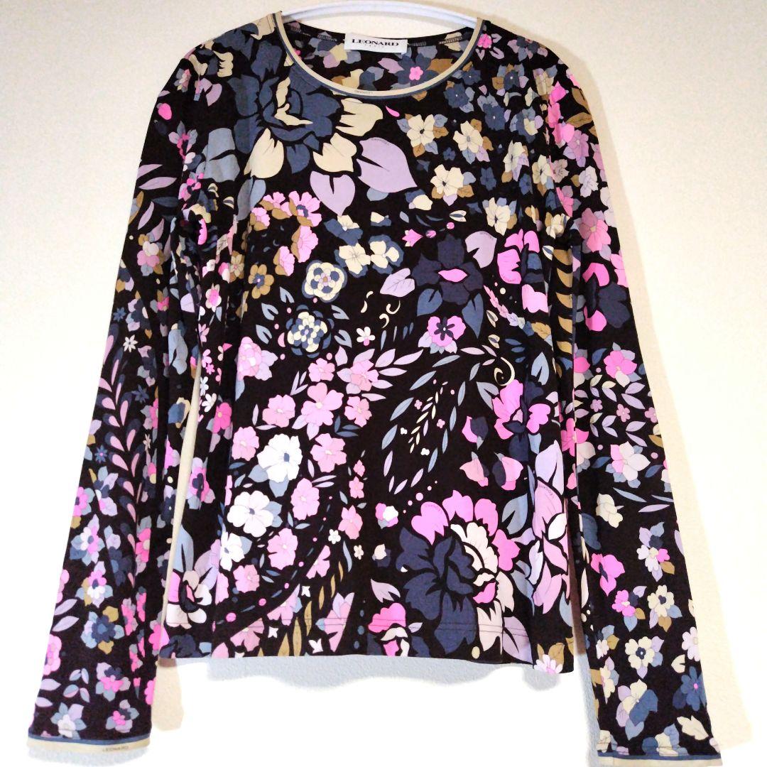 LEONARD PARIS レオナールカットソー　シルク花柄　40
