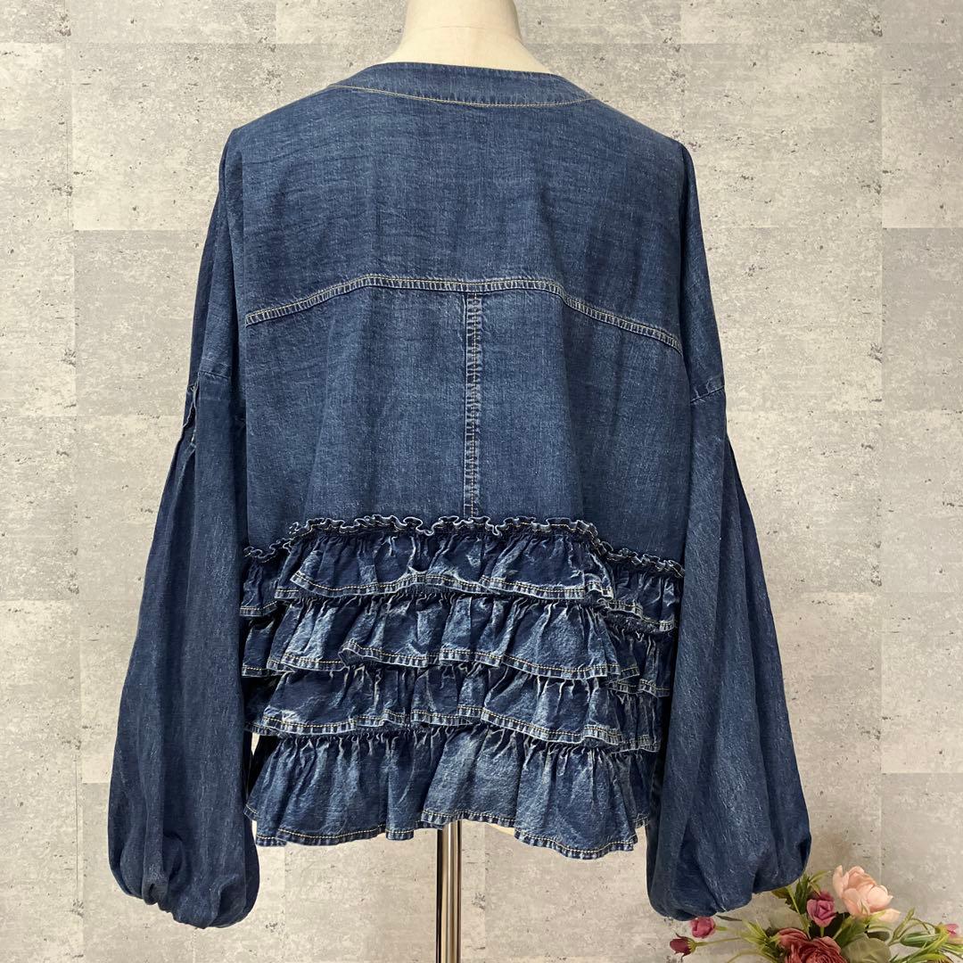 【新品】ayaneアヤン ダンガリーバックフリルブルゾン 2025ss