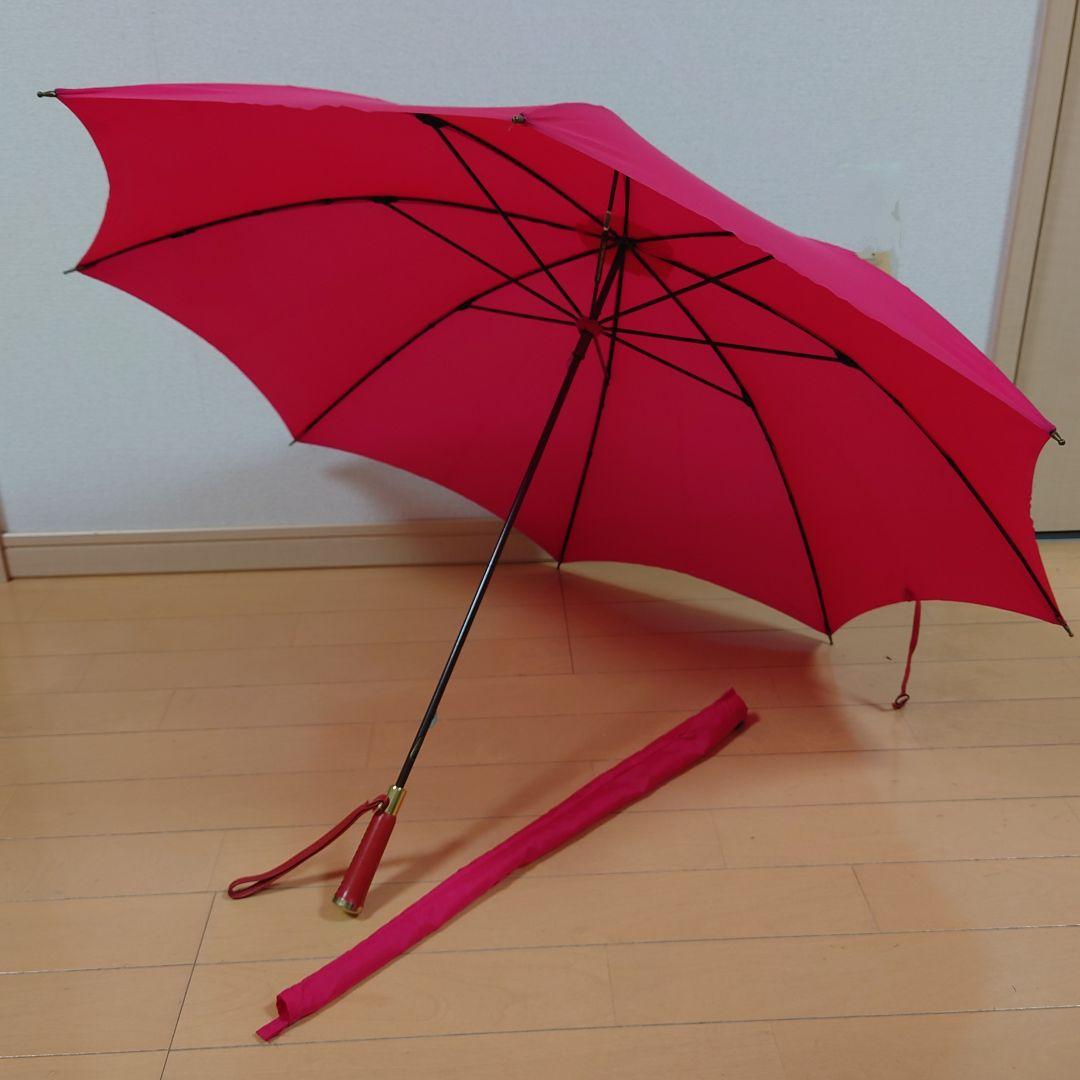 英国製高級傘FOX UMBRELLAS フォックスアンブレラレッド〜ピンク長傘