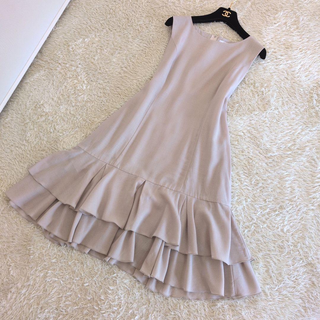 日本製★FOXEY　ノースリーブワンピース　フリル　40