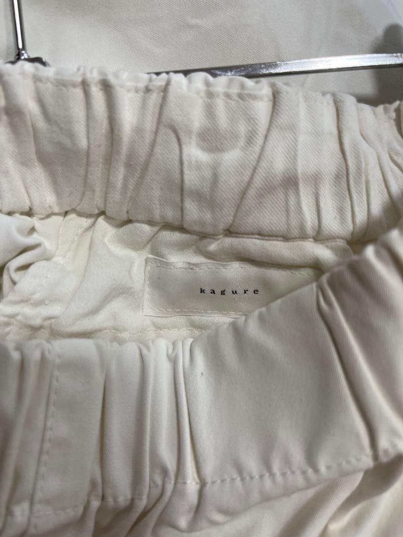 かぐれ　コットンクロップドパンツ　ホワイト