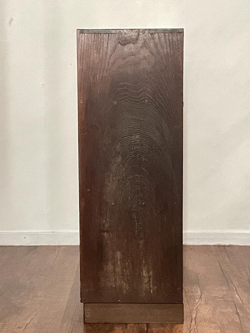 【昭和レトロ】茶ダンス｜収納棚｜ガラス戸付き｜キズあり｜木目調｜ヴィンテージ家具