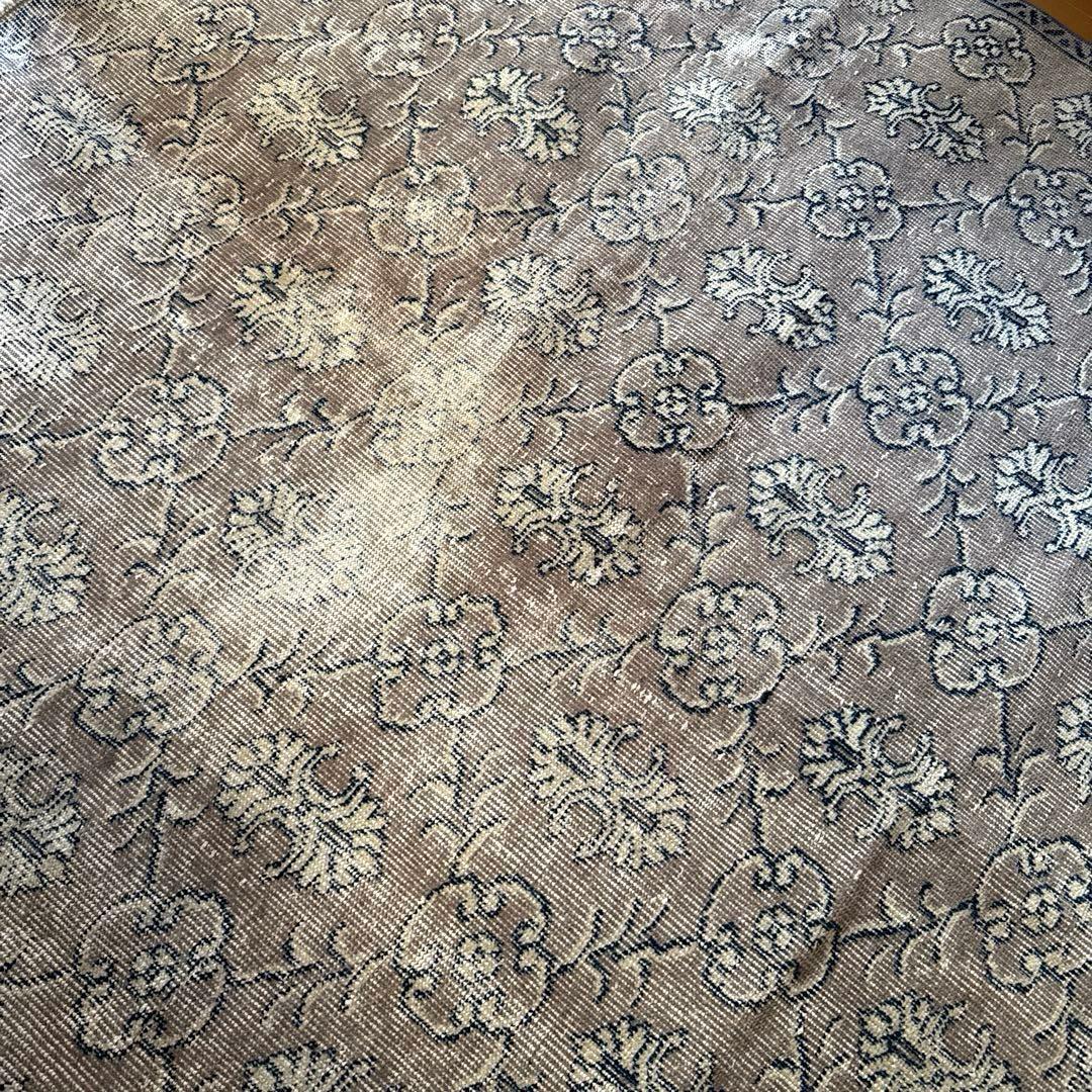 超大判162×282レアボタニカル紋章 グレージュ　トルコヴィンテージラグ