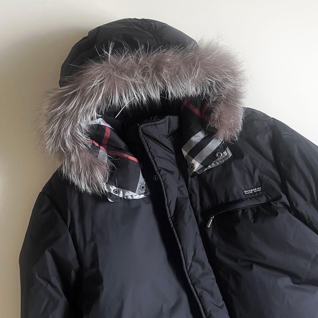 バーバリーブラックレーベルフォックスファーダウンジャケット