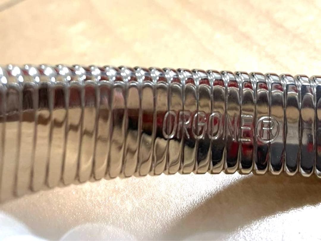 美品 orgone オルゴンリング バングル ブレスレット シルバー系 施術用