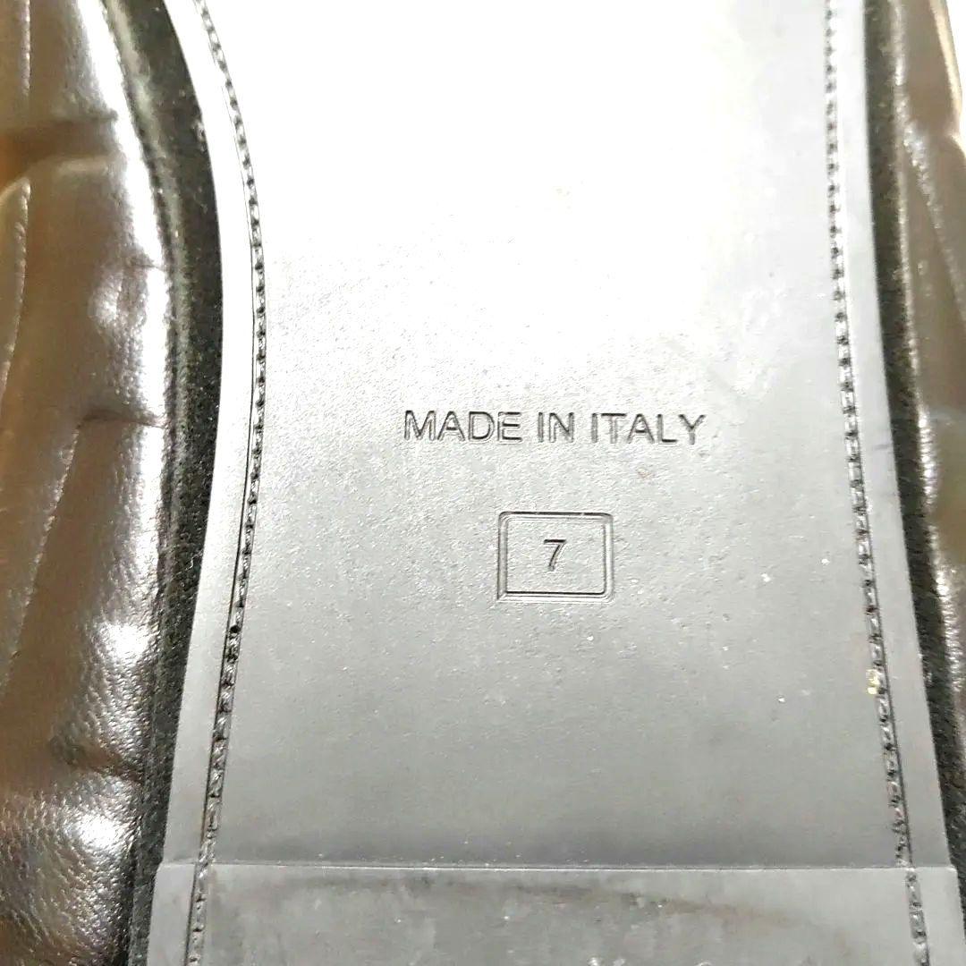 中古美品FENDI FFナッパシューズ ラムレザー 26cmスリッポンサイズ7