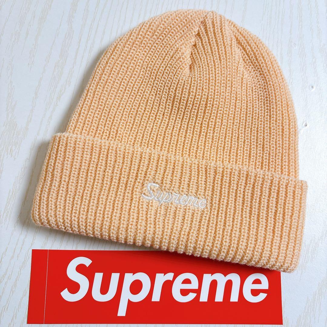 Supreme ニット帽　ビーニー　スクリプトロゴ　肌色　野村周平着用モデル