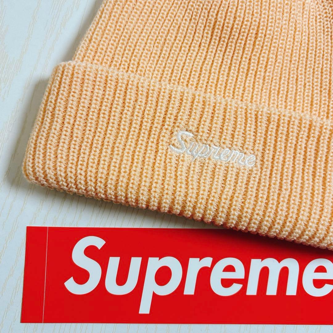 Supreme ニット帽　ビーニー　スクリプトロゴ　肌色　野村周平着用モデル
