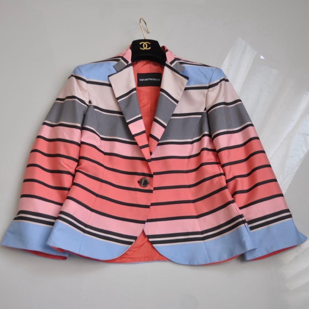 未使用 定価8.8万 エンポリオアルマーニ ♡ マルチボーダージャケット
