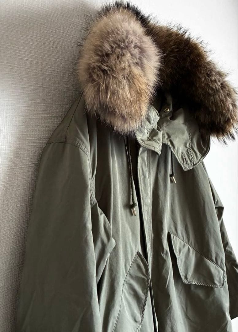 美品【ドゥーズィエムクラス】モッズコート　ファーライナー付き　カーキ　38