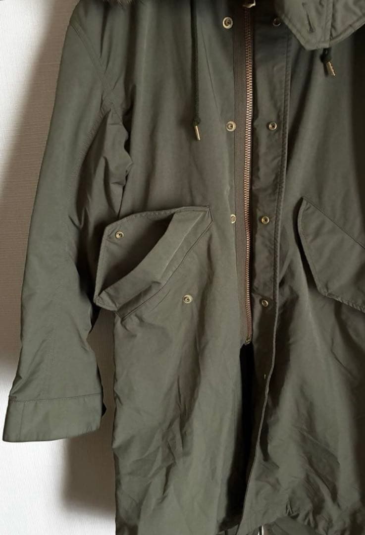 美品【ドゥーズィエムクラス】モッズコート　ファーライナー付き　カーキ　38