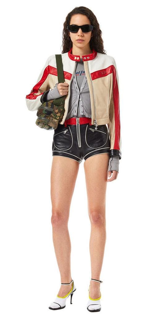 未使用　定価22万　ディーゼル Dロゴ　ライダース　レザージャケット レッド