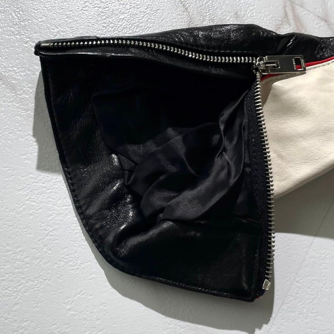 未使用　定価22万　ディーゼル Dロゴ　ライダース　レザージャケット レッド