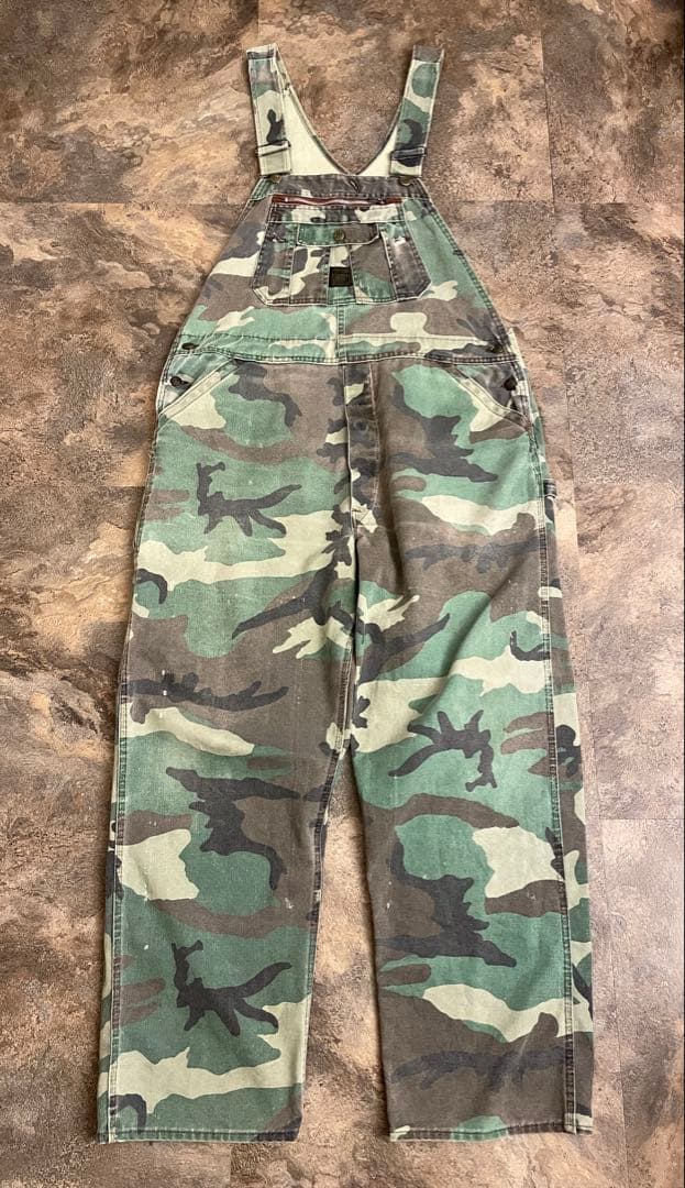 80s LIBERTY ヴィンテージ カモフラ オーバーオール W40程 迷彩