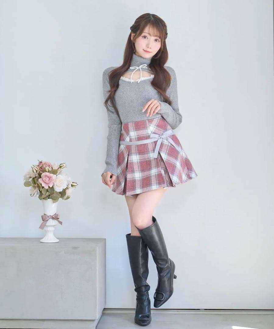 Rosé Muse ロゼミューズ tweed like ribbon skirt