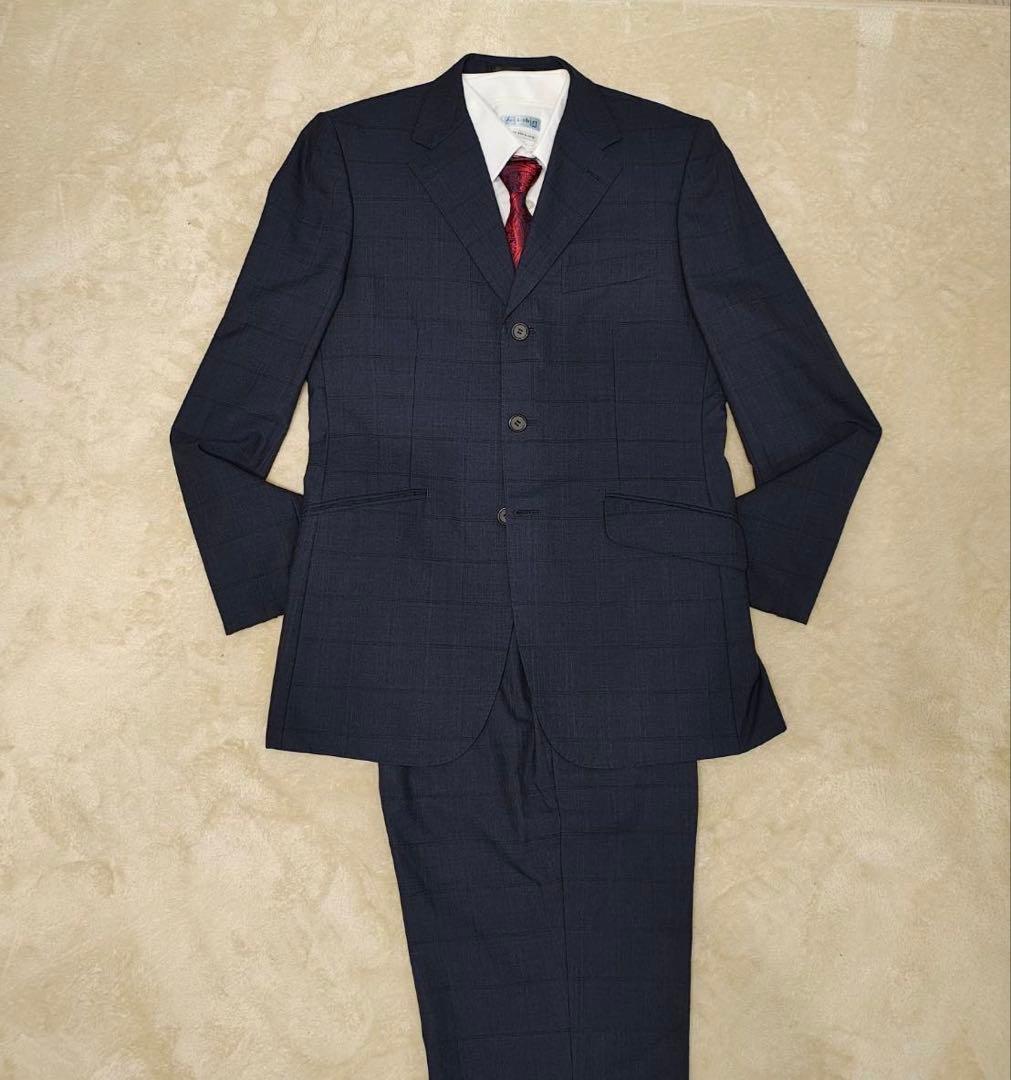 【極美品】ポールスミス　ロンドン　ネイビーチェック柄スーツ　上下セット（M〜L）
