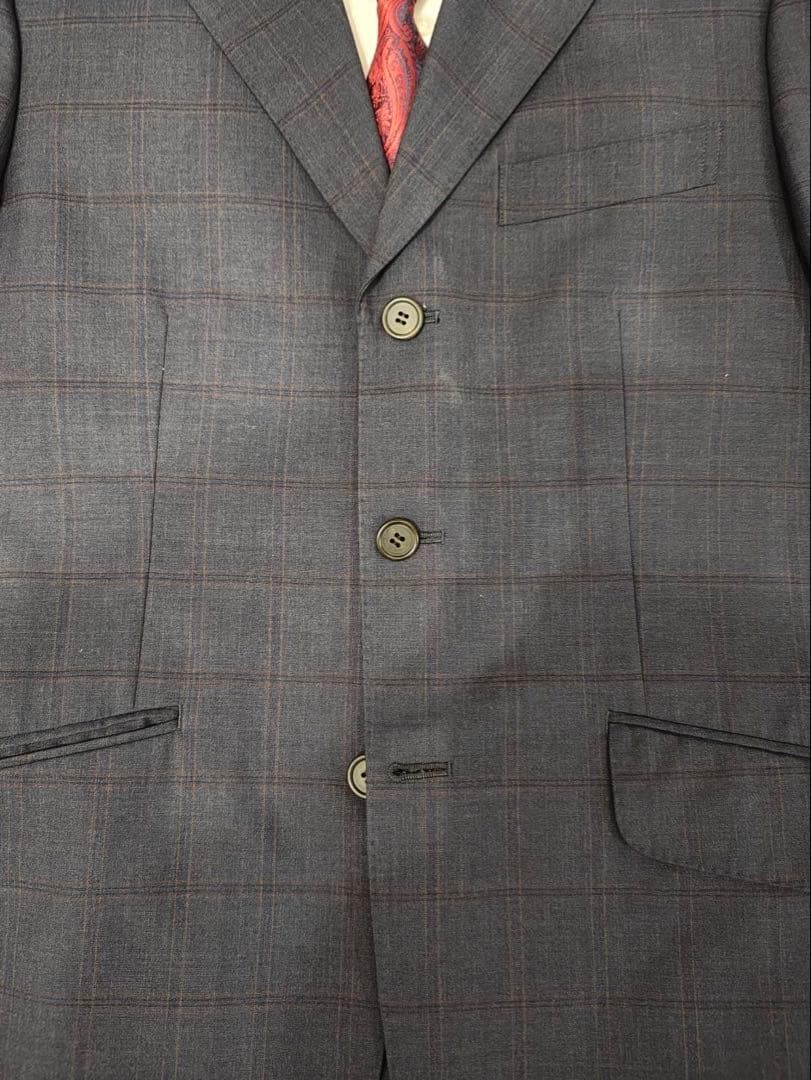 【極美品】ポールスミス　ロンドン　ネイビーチェック柄スーツ　上下セット（M〜L）