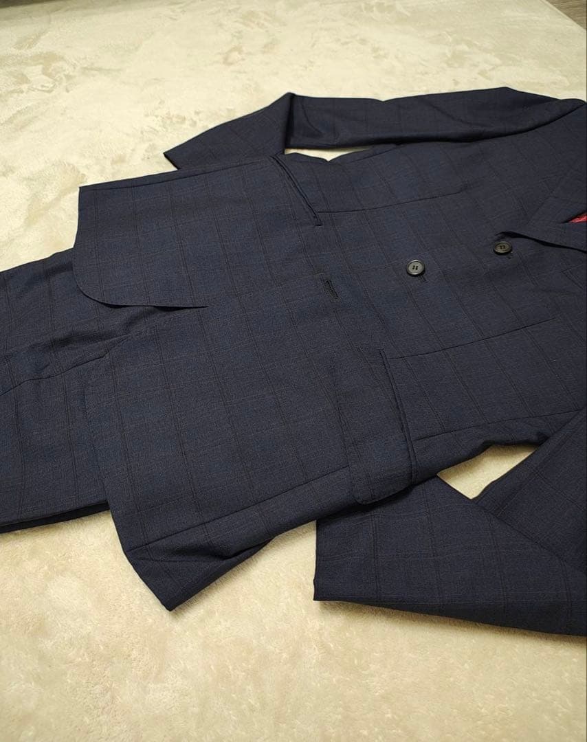 【極美品】ポールスミス　ロンドン　ネイビーチェック柄スーツ　上下セット（M〜L）