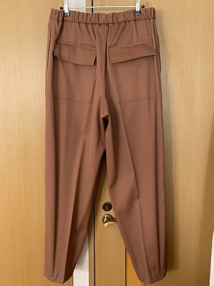 JIL SANDER ウールテーパード スラックス ブラウン 48