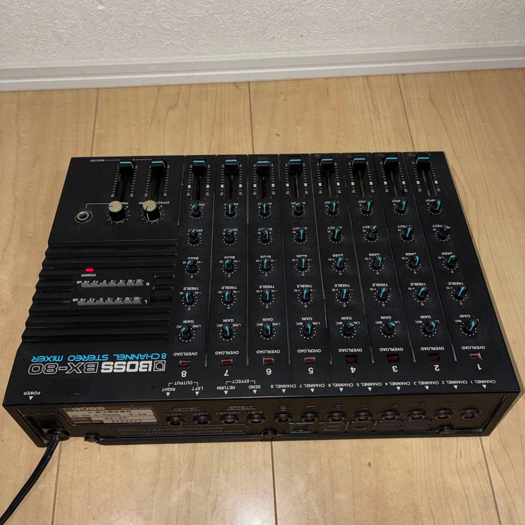 動作ok BOSS 8チャンネルステレオミキサー アナログミキサー BX-80